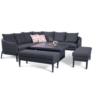 Seattle Design Fabric Corner Sofa with Rising Table