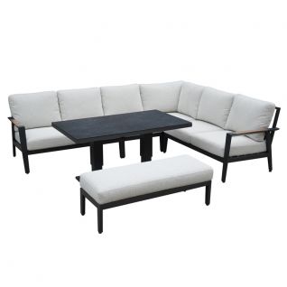 New Aluminum Corner Sofa Set with Rising Table