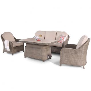 Miami Rattan Sofa Set with Rising Table